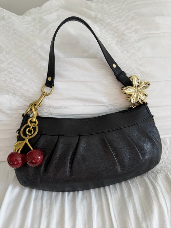 Coach Handbags - Vintage  Coach Black Leather  Madison Shoulder Bag w/Gold Hardware